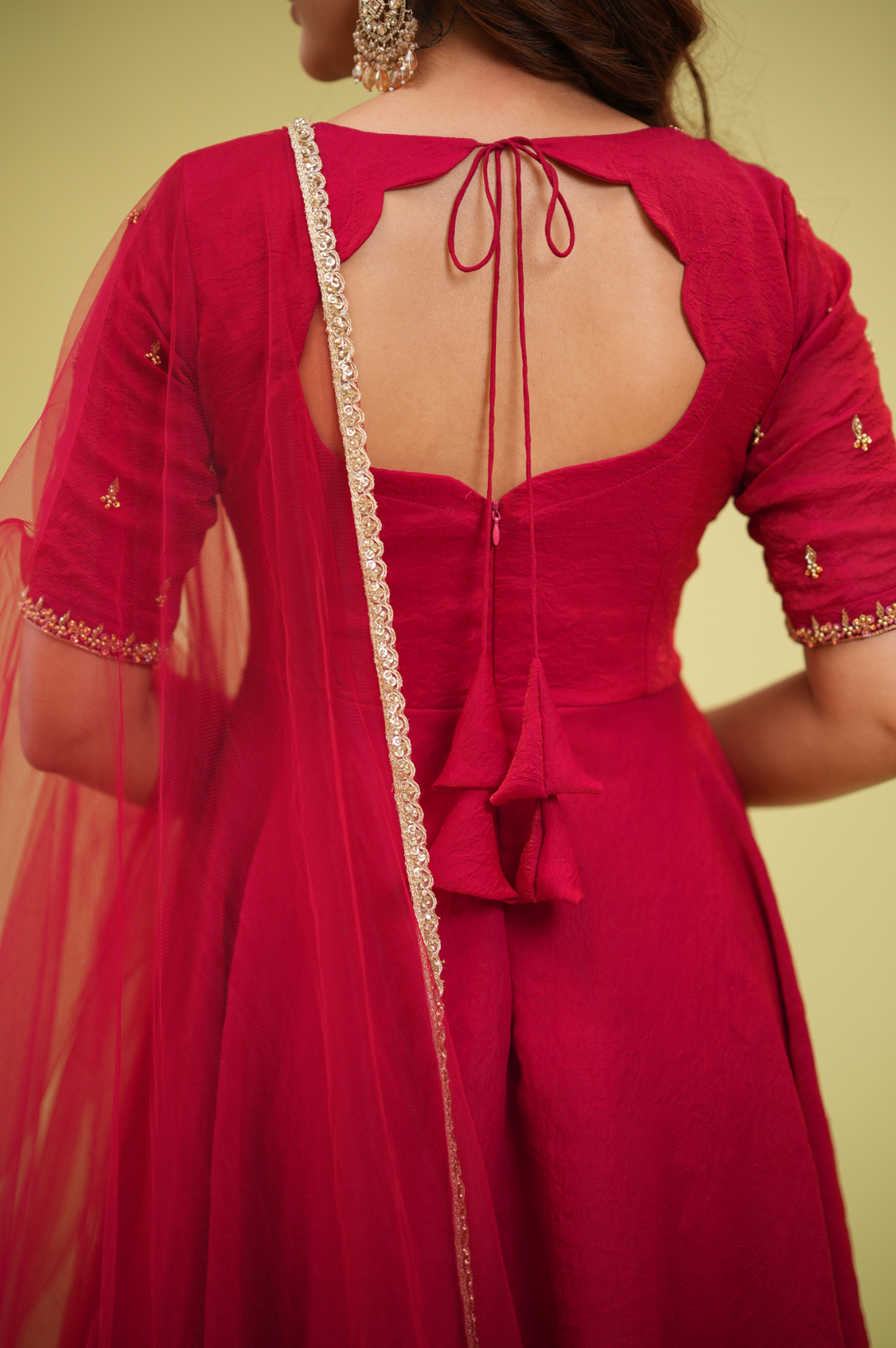 Lotus Red Anarkali Suit
