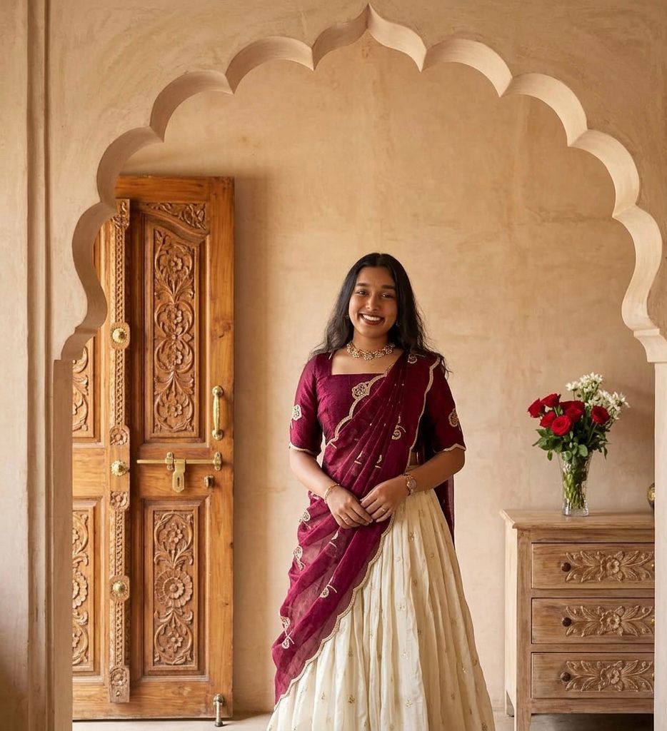 Kanchi Plum Lehenga