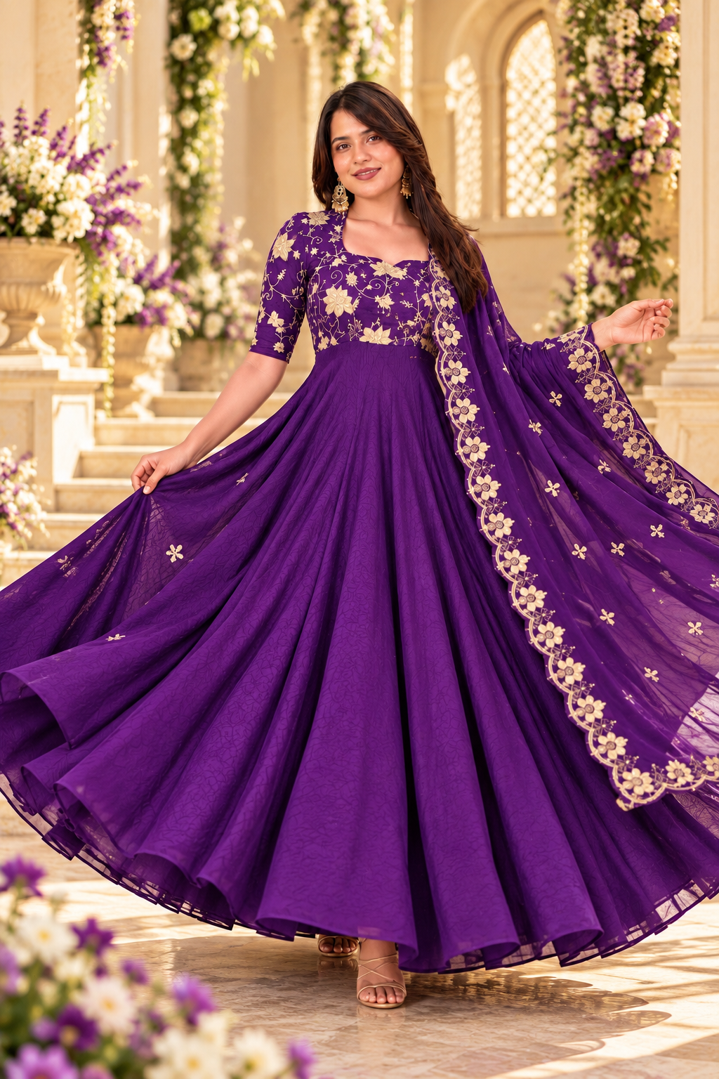 ATHIYA PURPLE ANARKALI SUIT