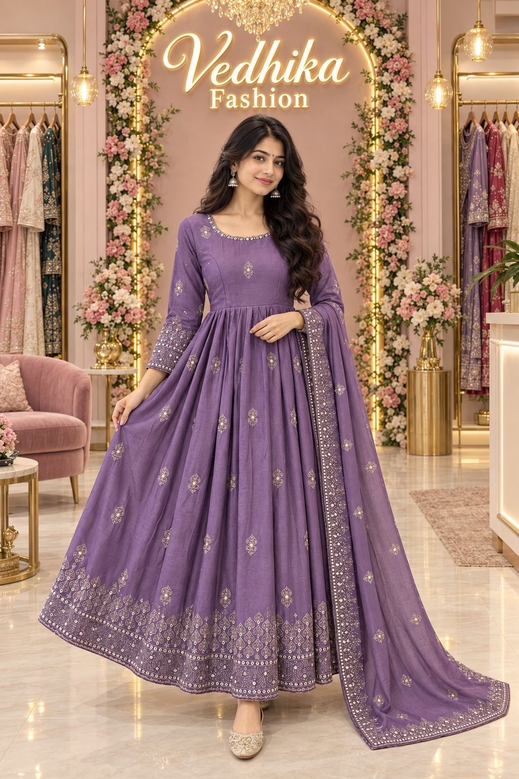 NIYATI LAVENDER ANARKALI SUIT