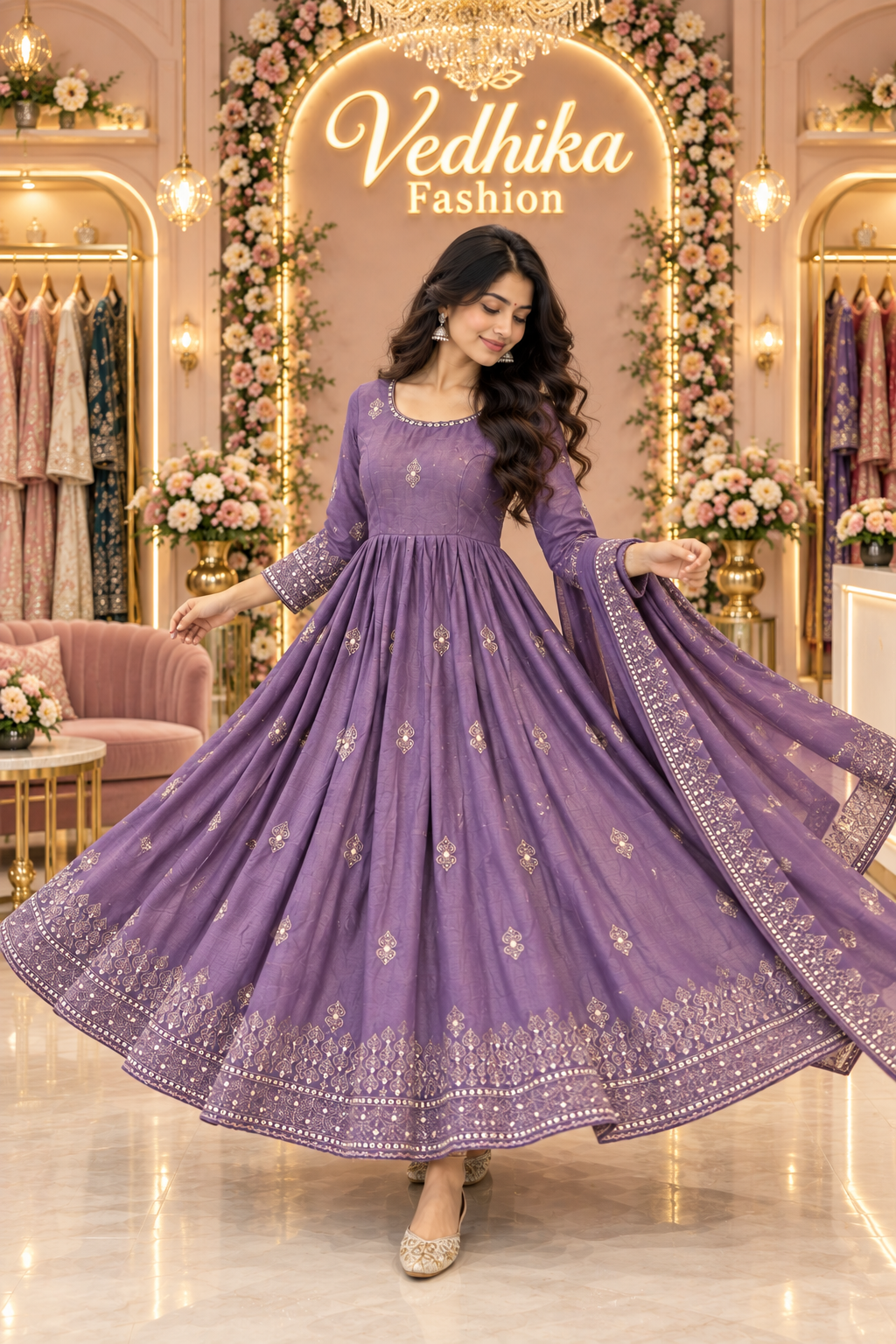 NIYATI LAVENDER ANARKALI SUIT