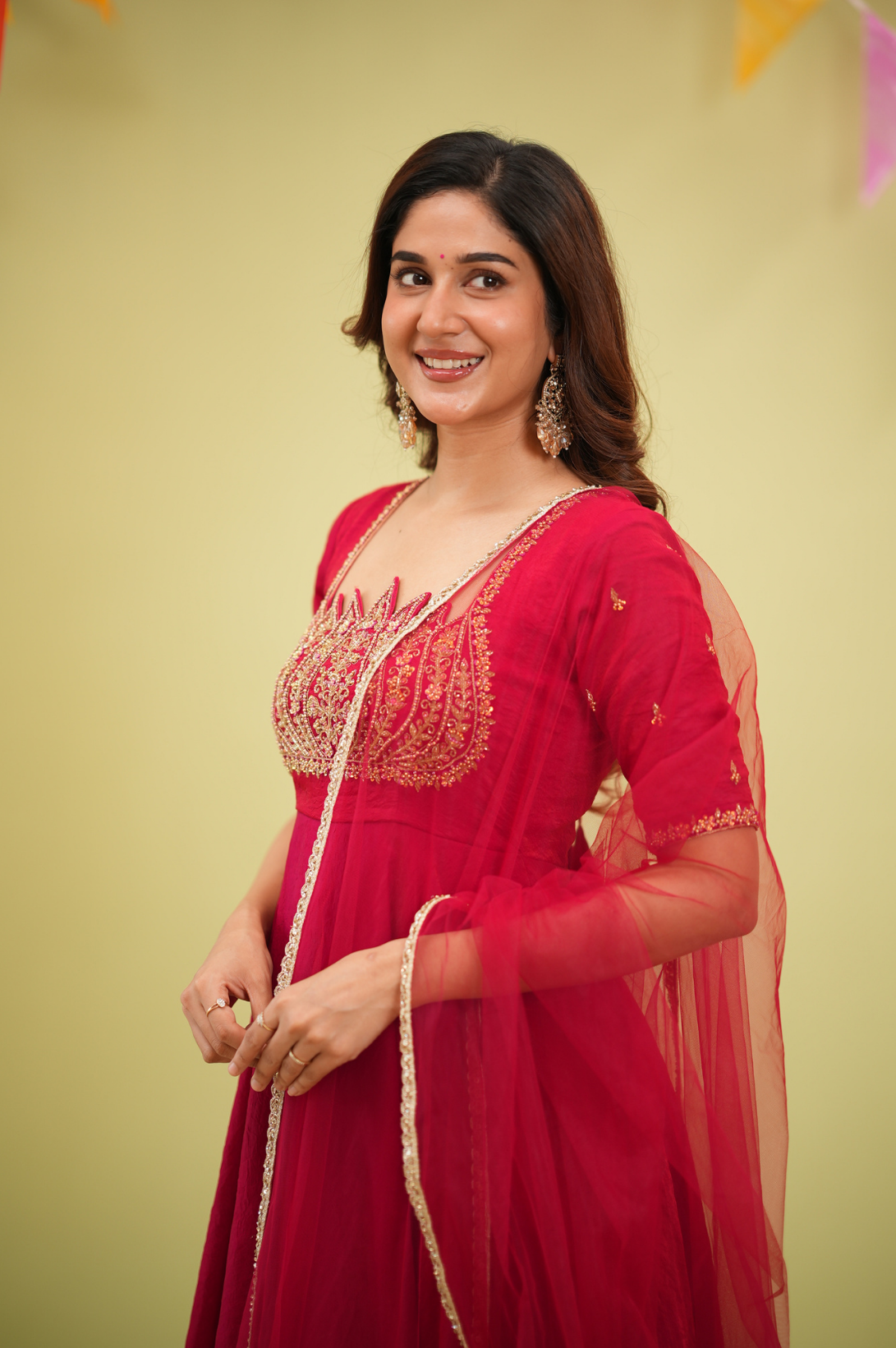 Lotus Red Anarkali Suit