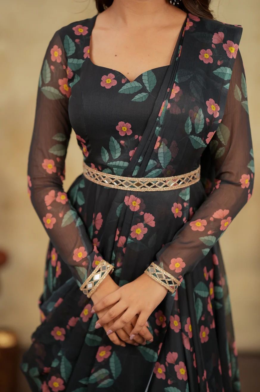 Krithanya Black Anarkali Suit
