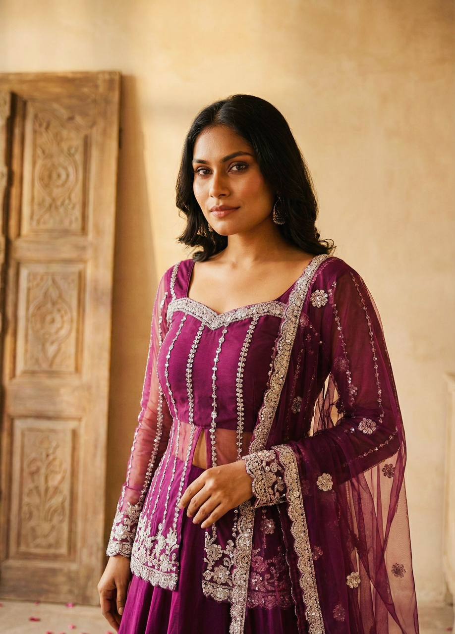 Zeenat wine Lehenga