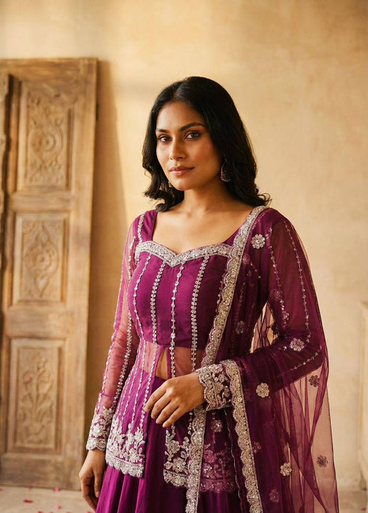 Zeenat wine Lehenga