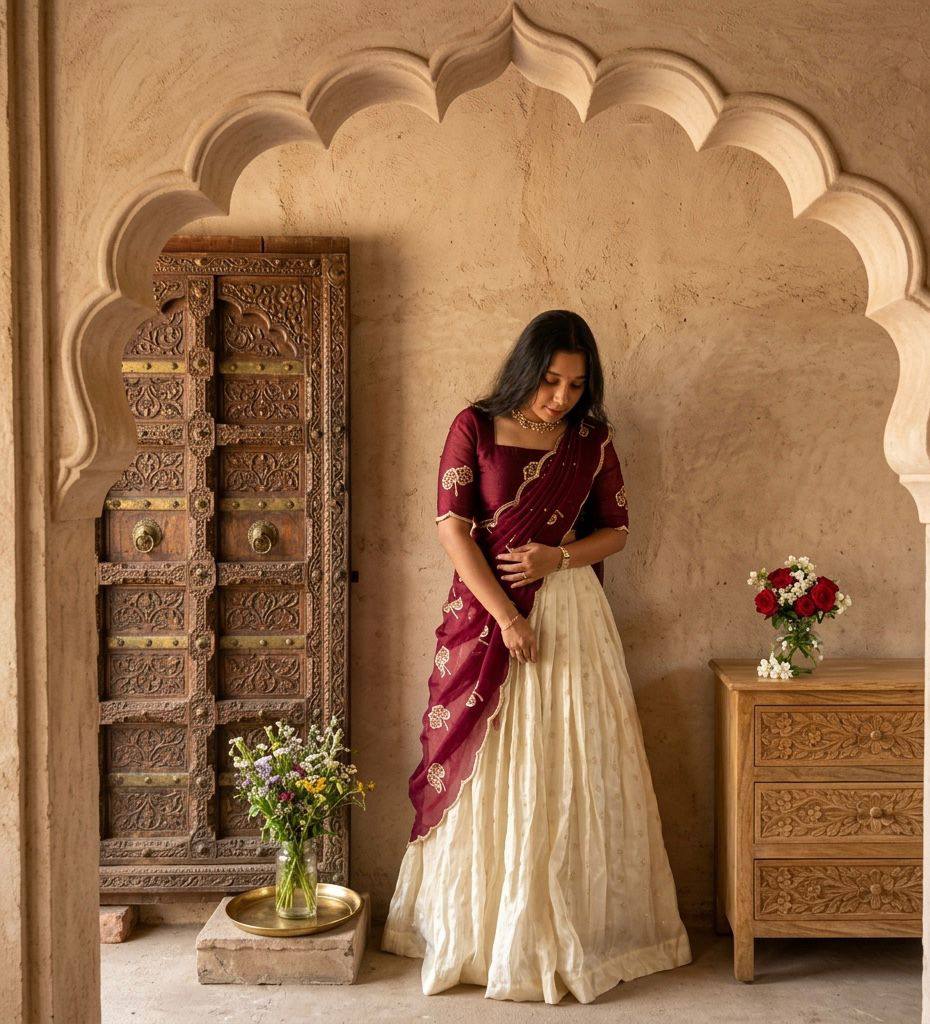 Kanchi Plum Lehenga