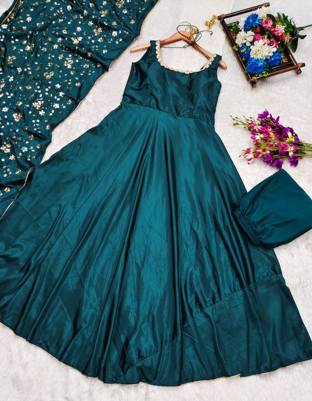 Teal Sana silk