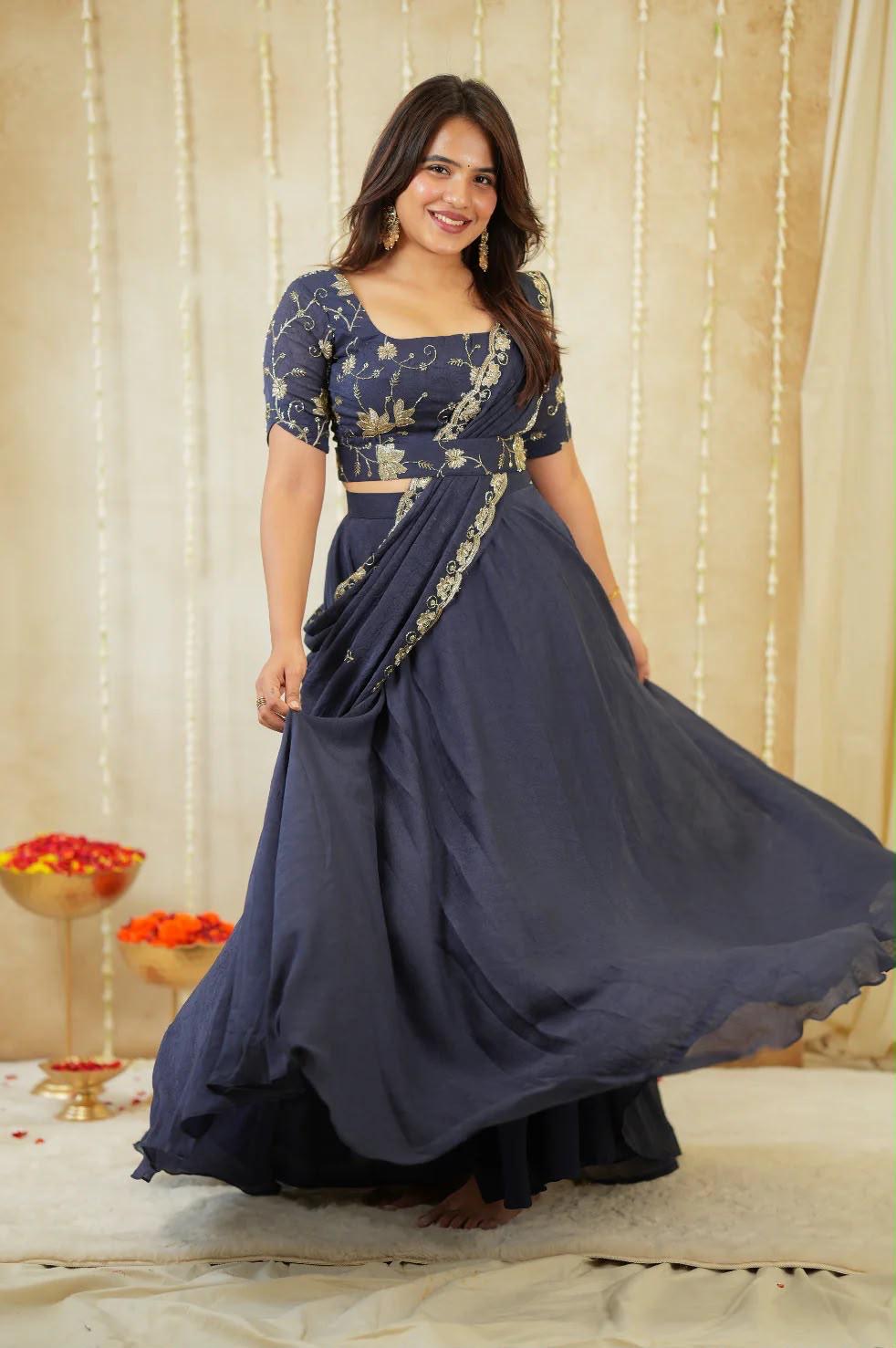 Twilight Blue Lehenga