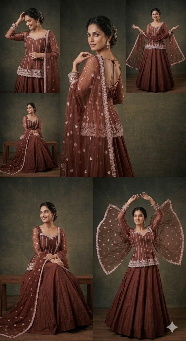 Zeenat Rust Lehenga