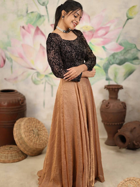 Adhira Black Two-Piece Lehenga