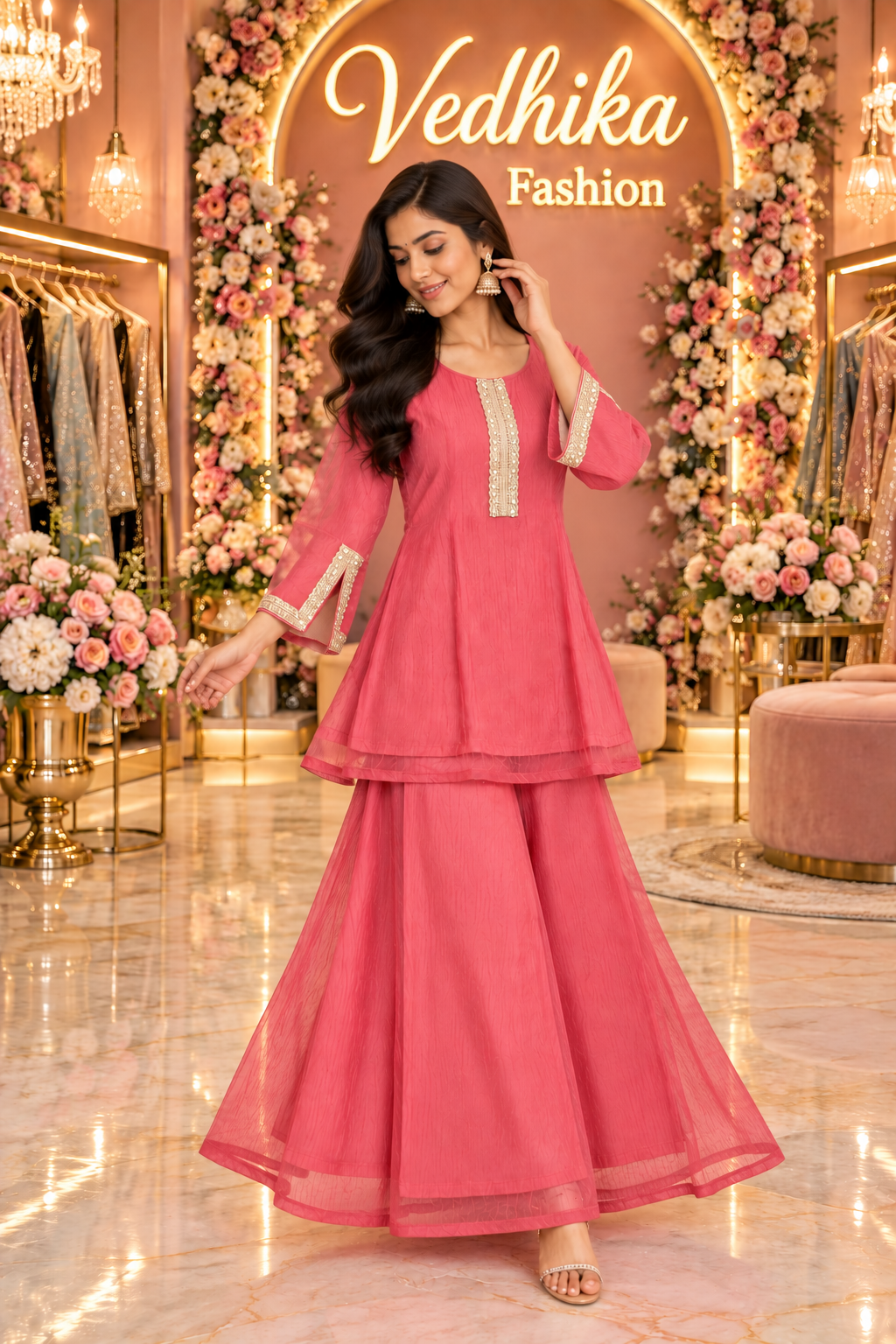 Zaira Pink Indowestern