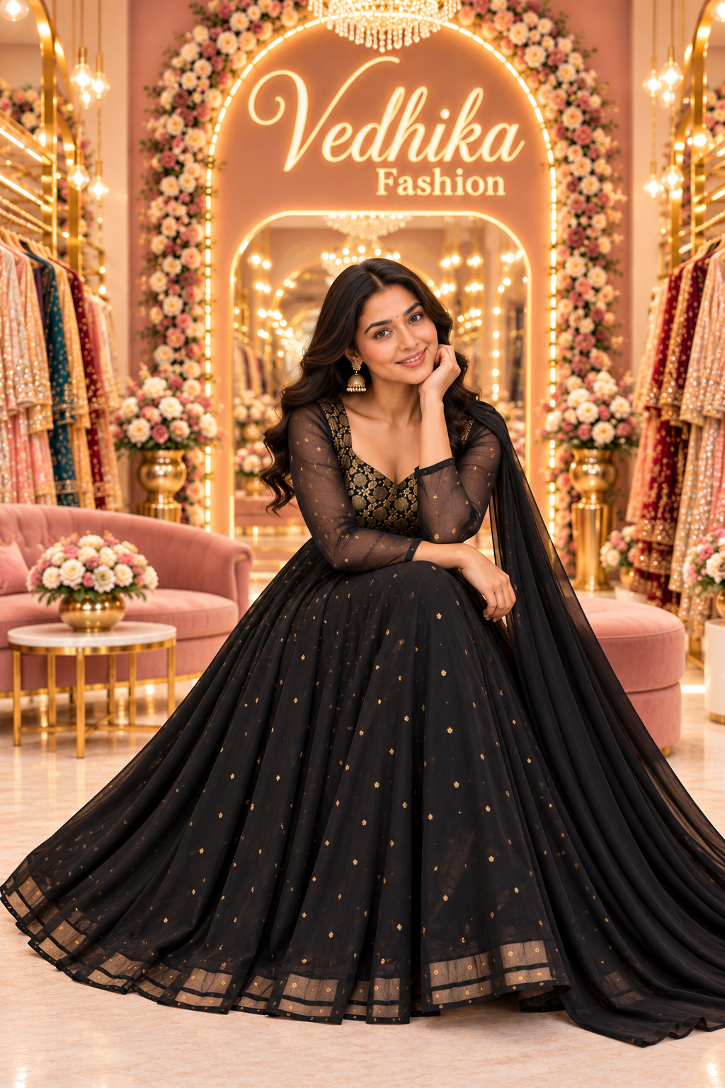 PAKHI BLACK ANARKALI SUIT