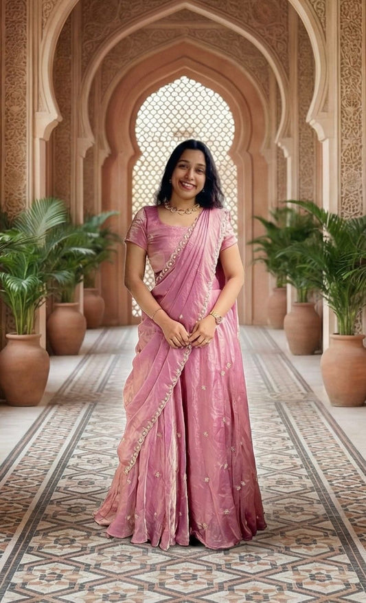 Beaded Blossom Pink Lehenga