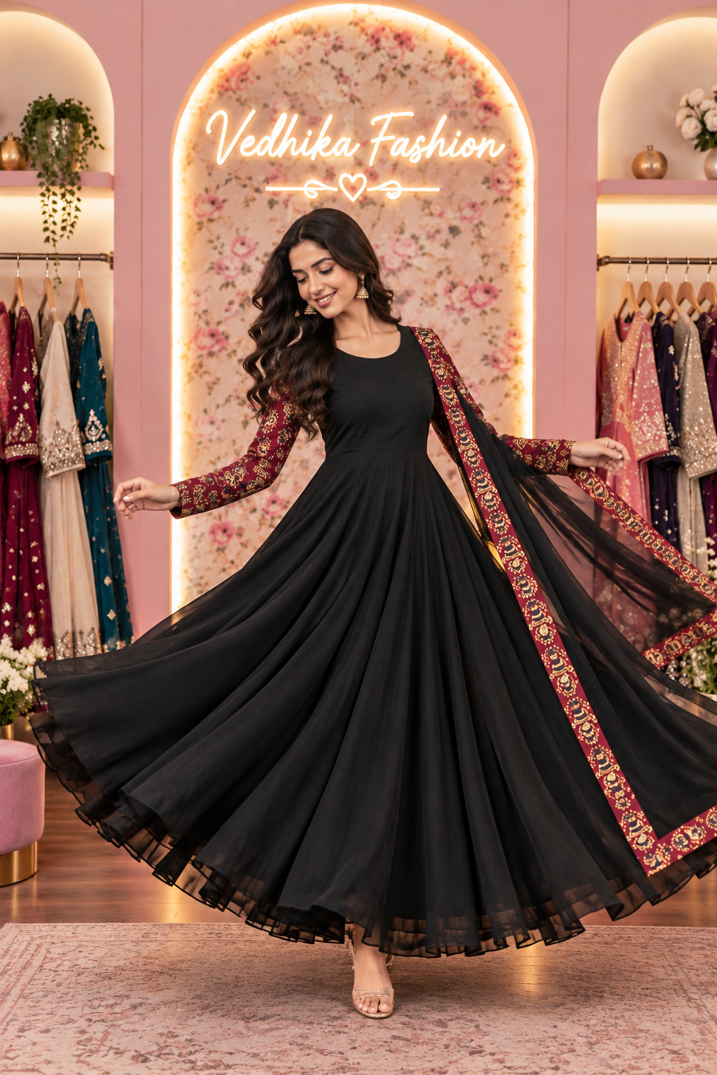 REVATI BLACK MAHAROON ANARKALI SUIT