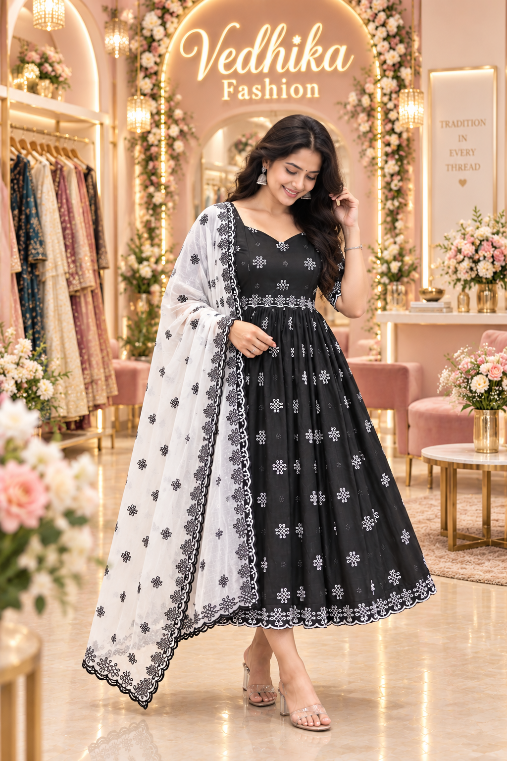 MUGGU BLACK ANARKALI