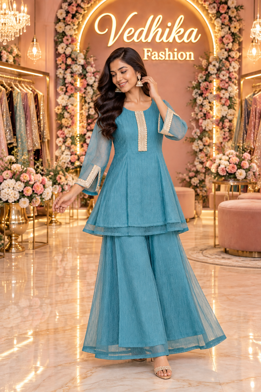 Zaira Blue Indowestern