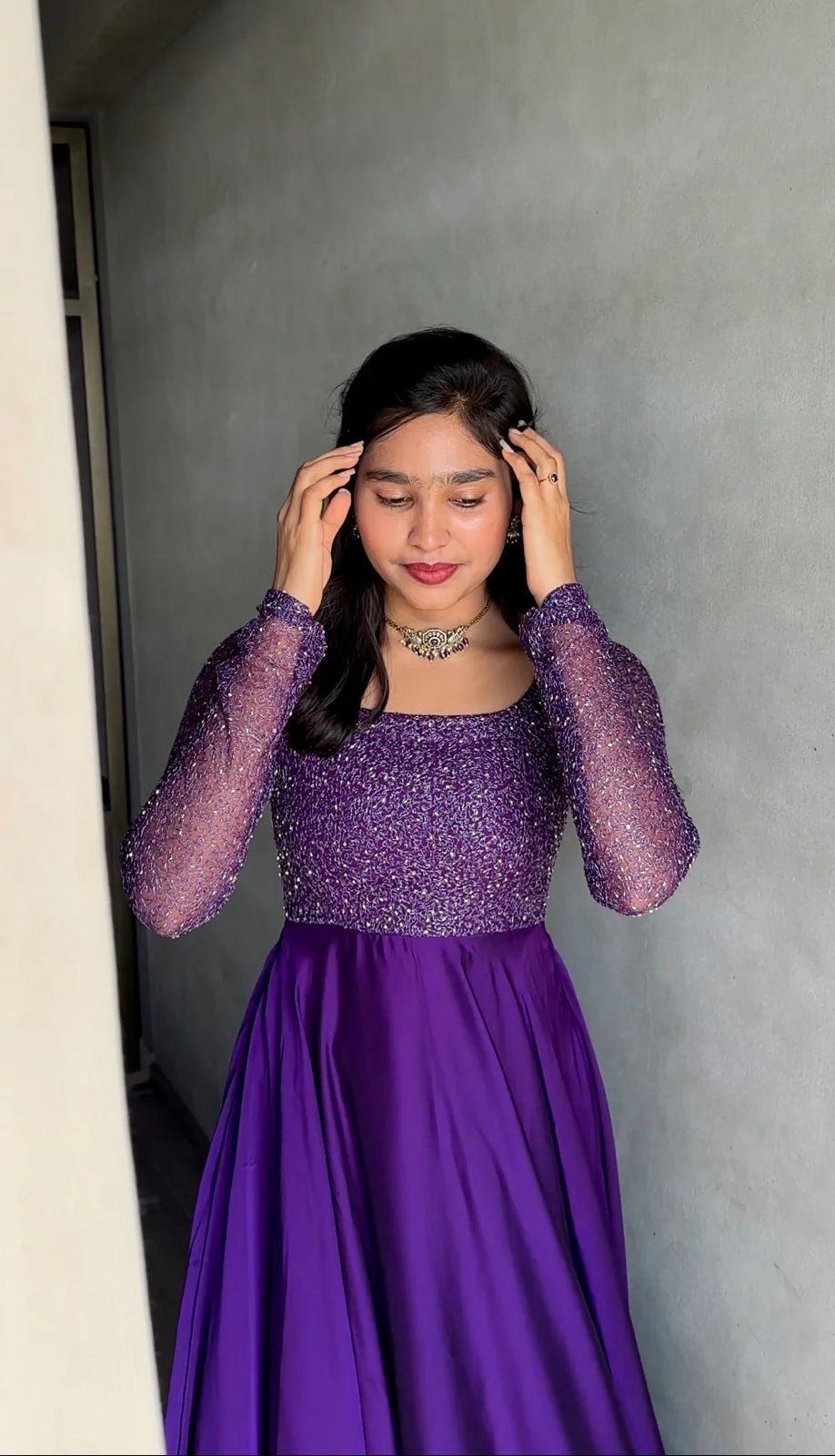 YALINA PURPLE ANARKALI