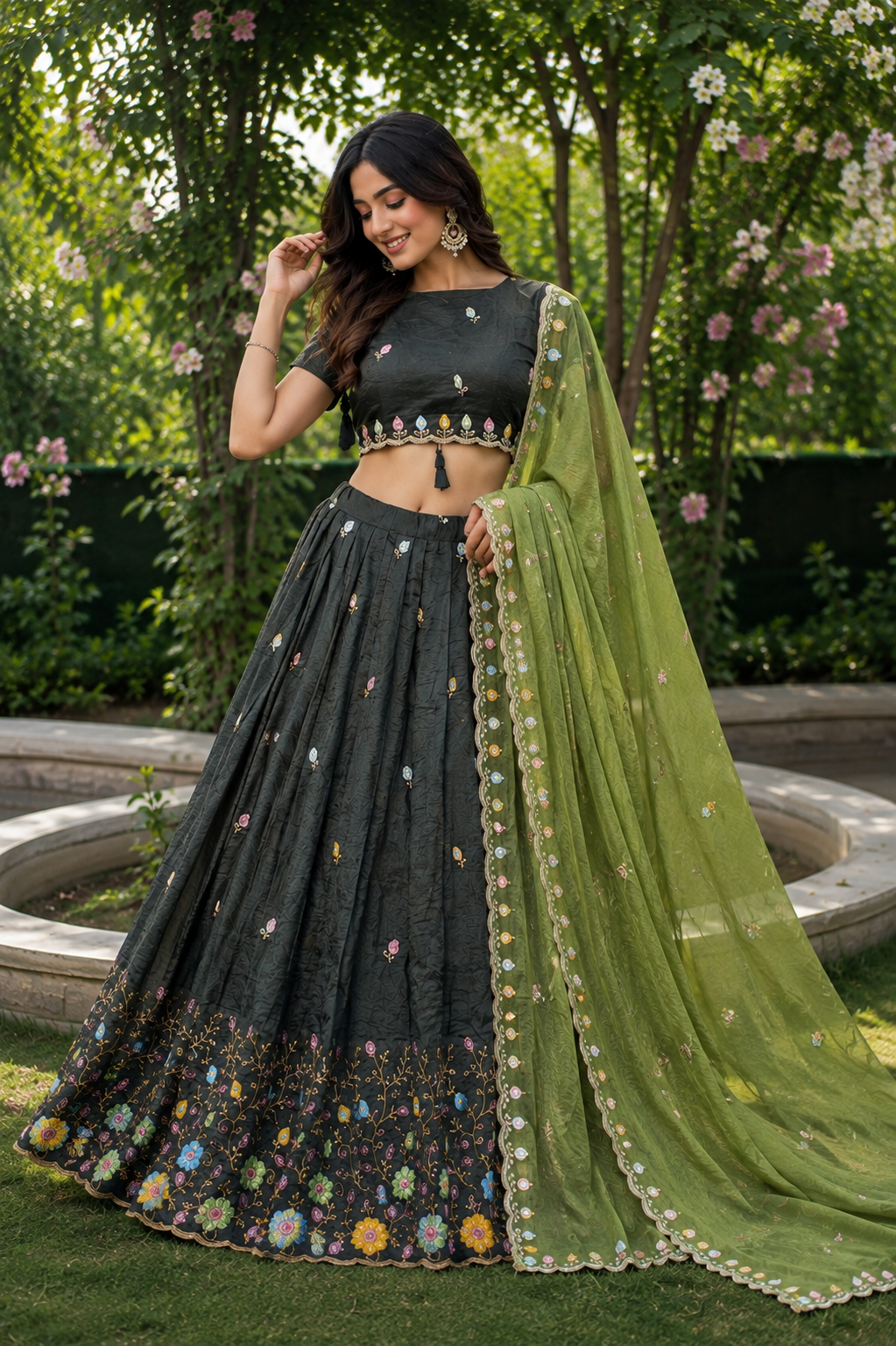 ANANYA B.GREEN LEHENGA