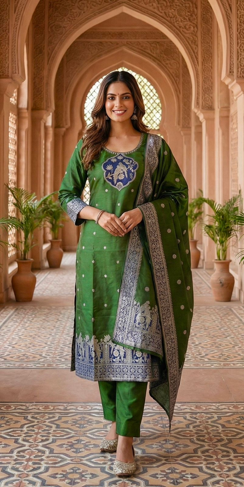 Meenakshi Green Suit