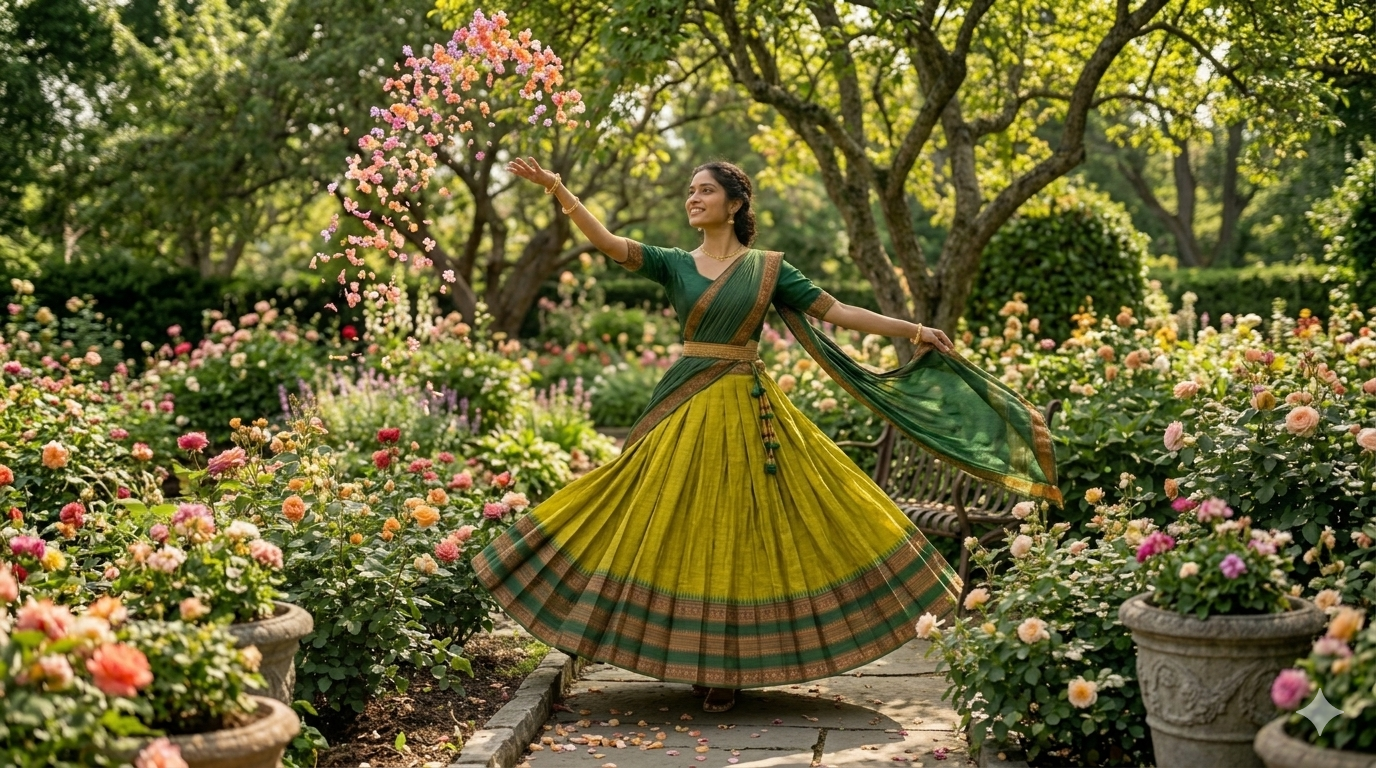 Kanchipuram Lime Green Lehenga