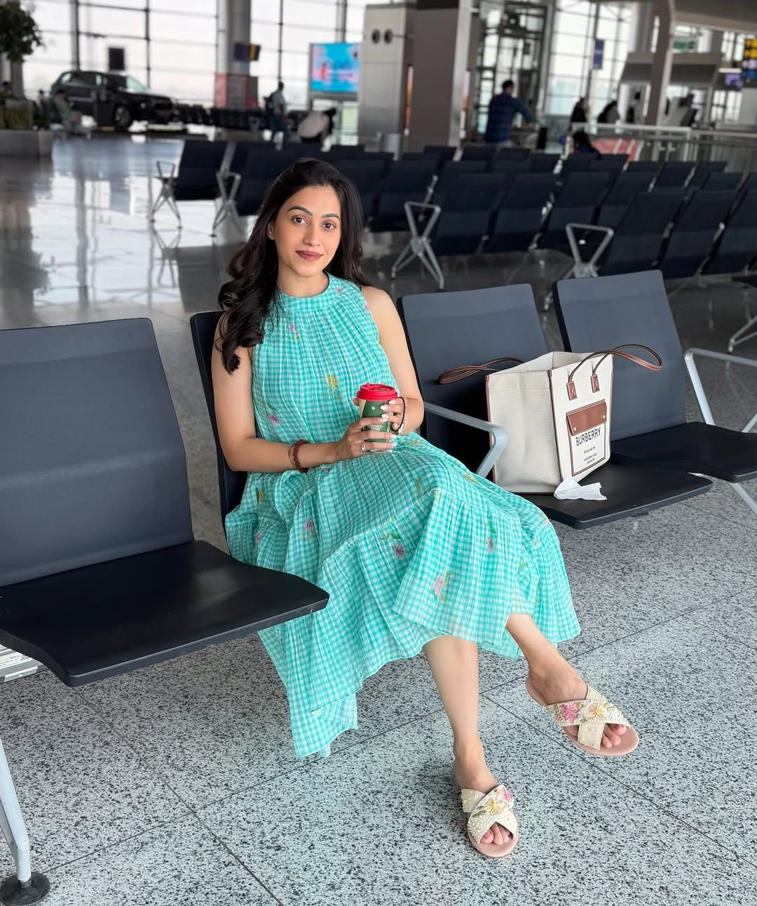 Mint Breeze Gingham Maxi