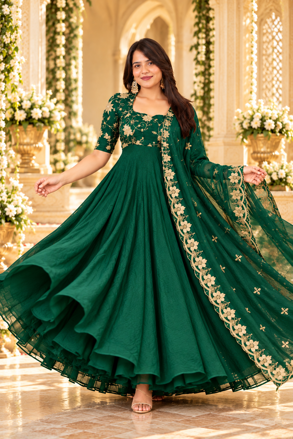 ATHIYA GREEN ANARKALI SUIT