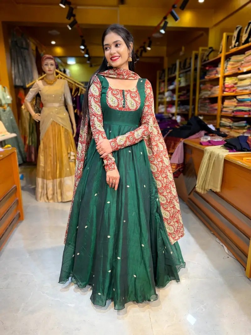 KALAMKRITI GREEN ANARKALI SUIT