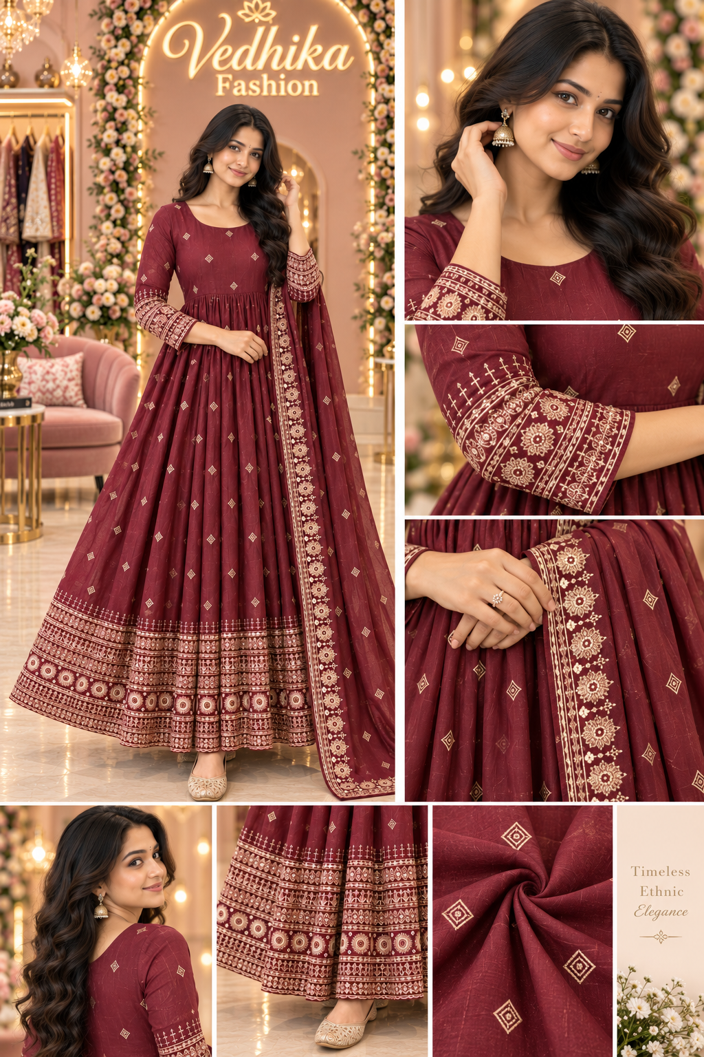 NIYATI MAHAROON ANARKALI SUIT