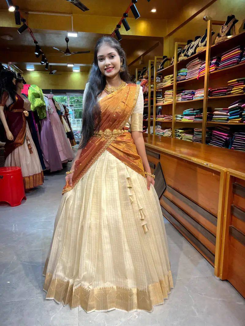 Swarnmukhi Rust Lehenga