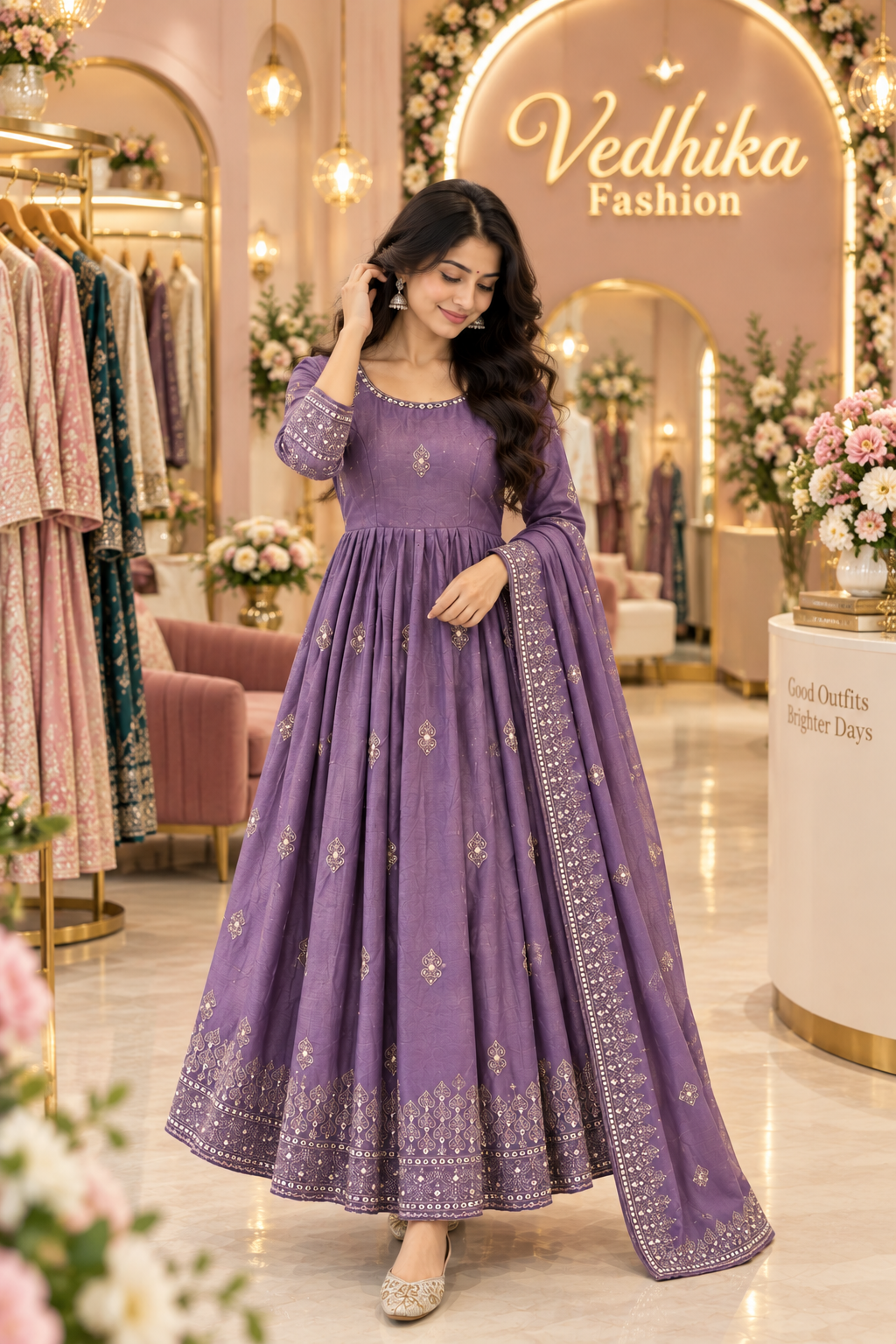 NIYATI LAVENDER ANARKALI SUIT