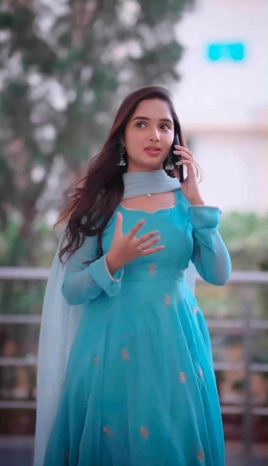 AQUA FLORA ANARKALI SUIT