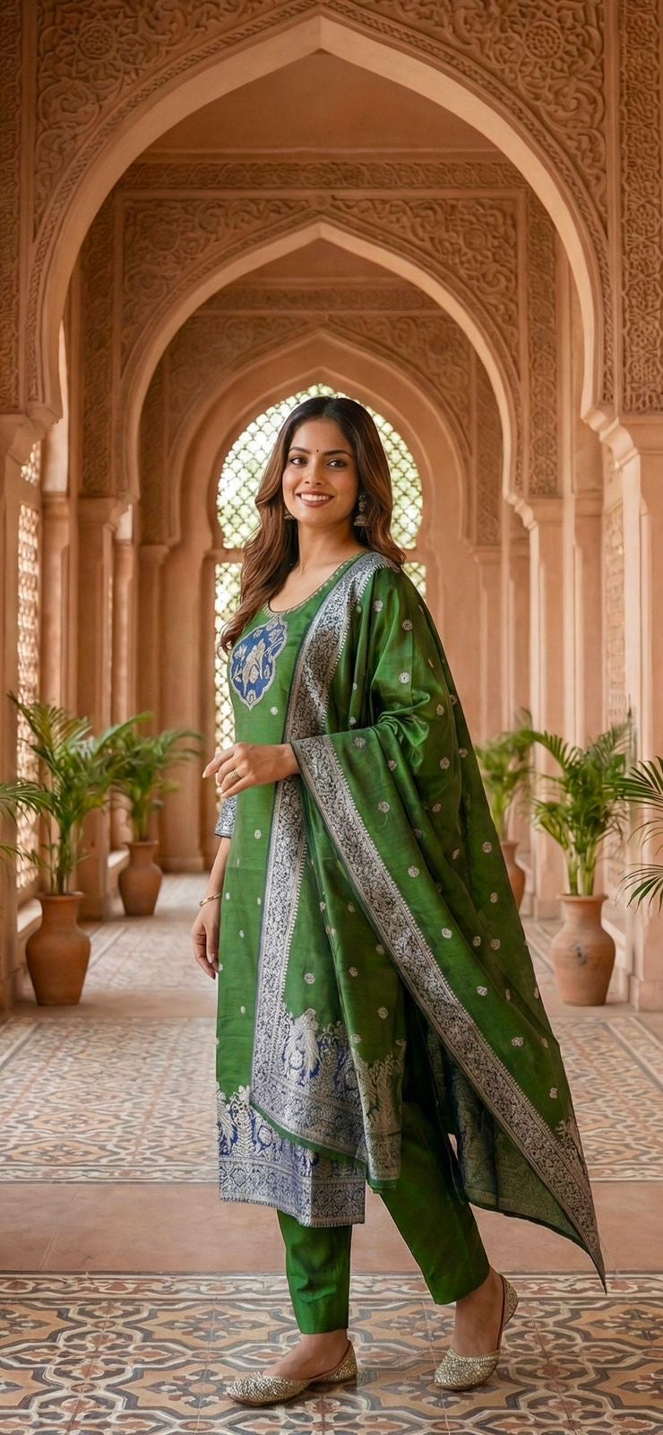 Meenakshi Green Suit