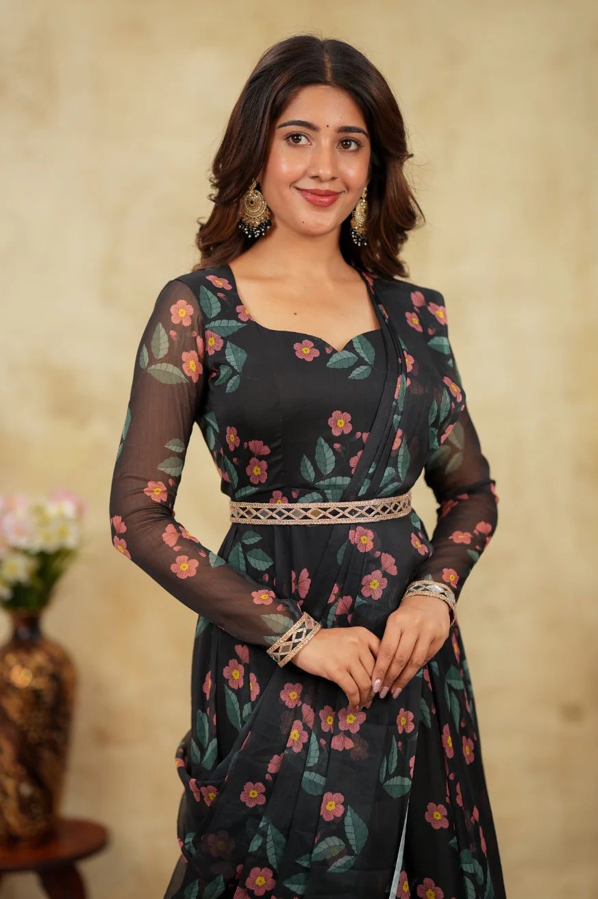 Krithanya Black Anarkali Suit