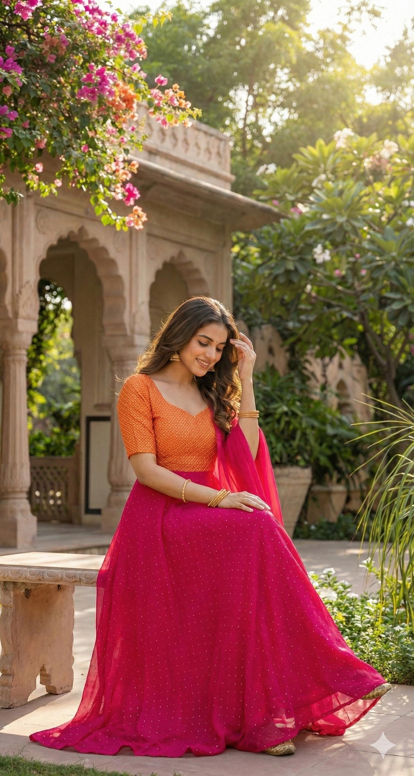 DIVA ORANGE RANI ANARKALI SUIT