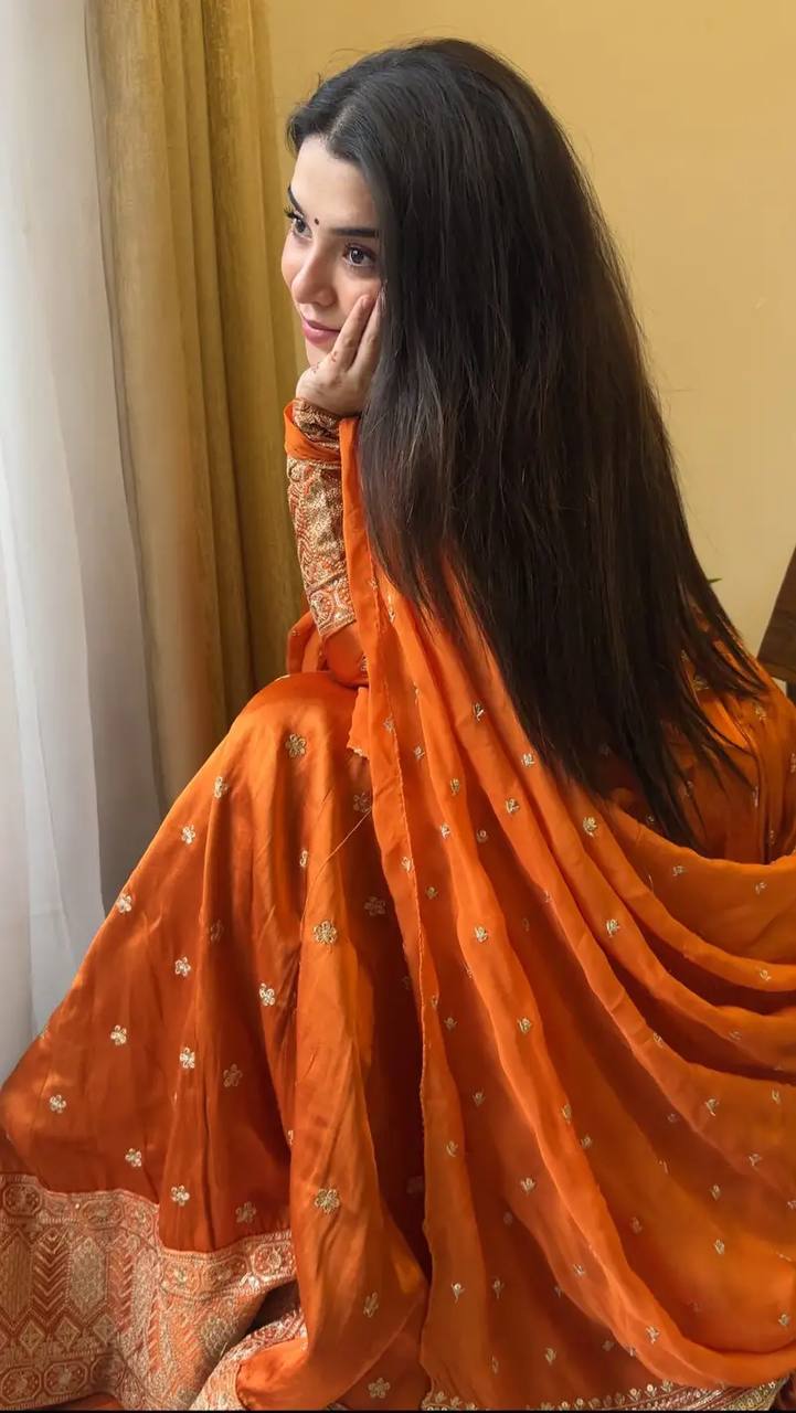 ORANGE SILK LEHENGA