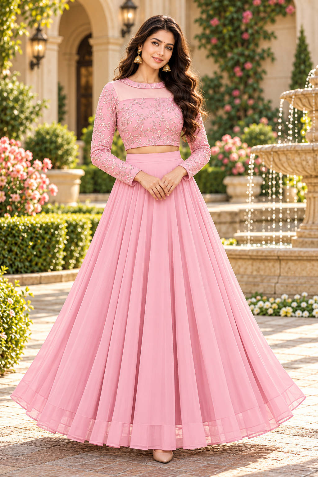 ISHIKA BABYPINK ANARKALI SUIT