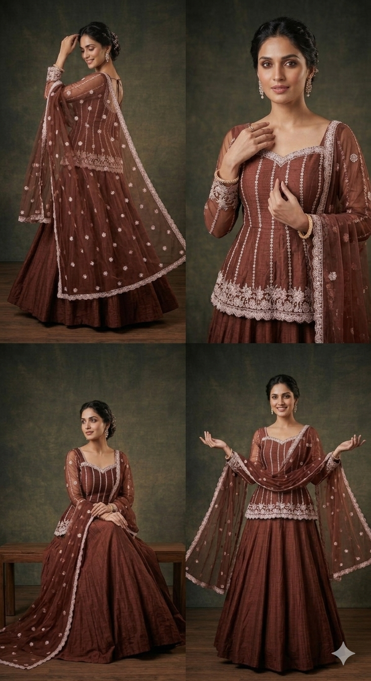 Zeenat Rust Lehenga
