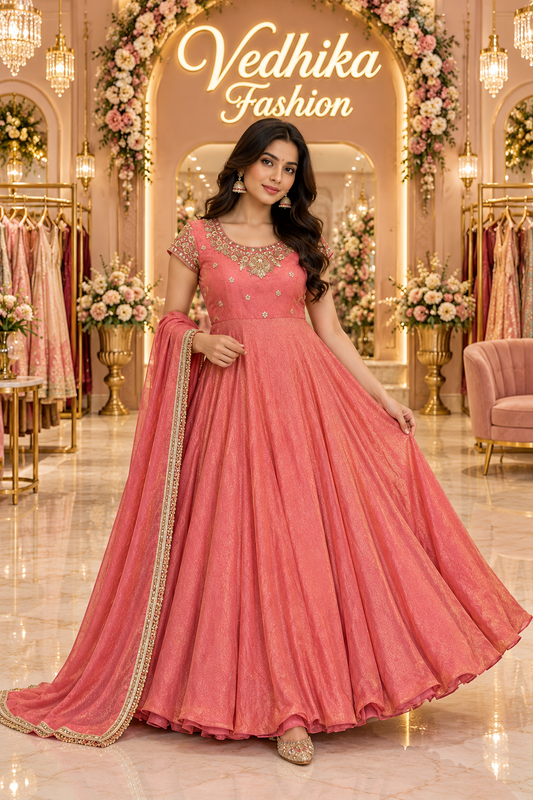 Arohi Peach Anarkali Suit