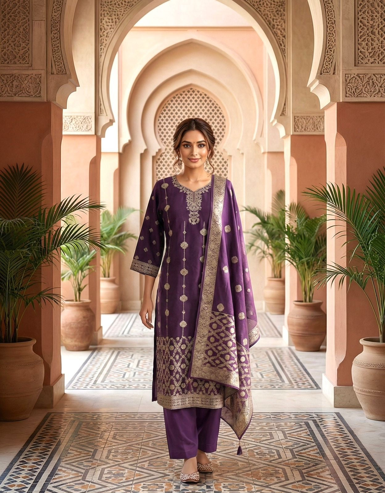 Meenakshi Purple Suit