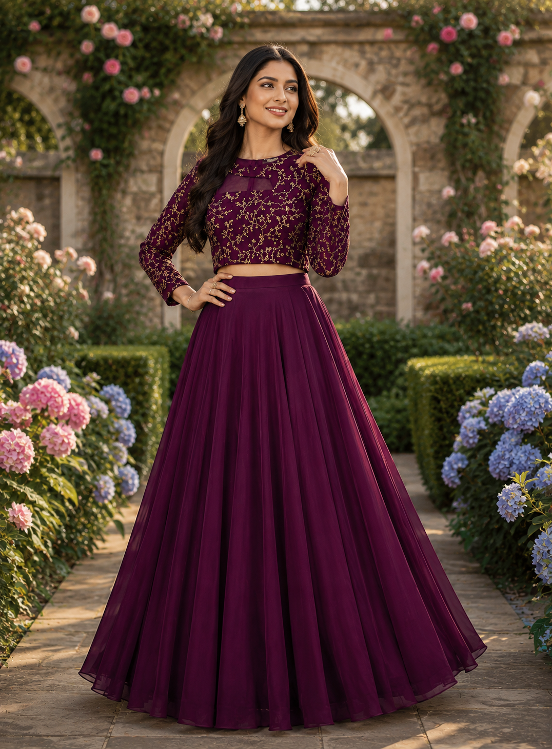ISHIKA WINE ANARKALI SUIT