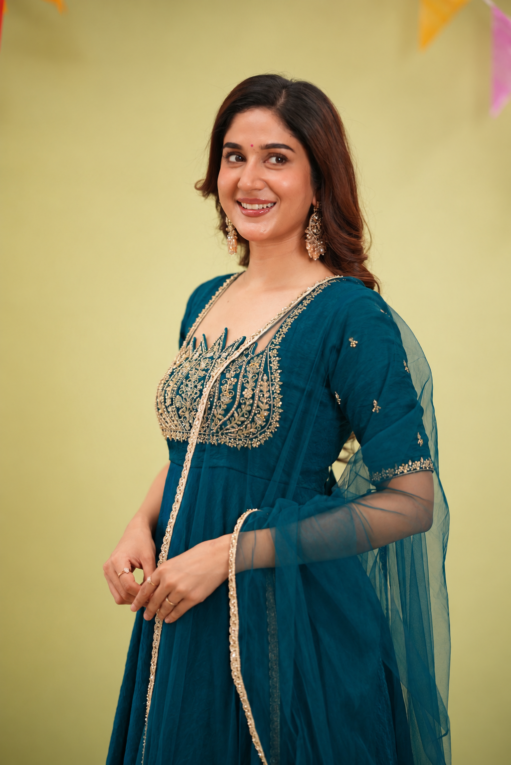Lotus Teal Anarkali Suit