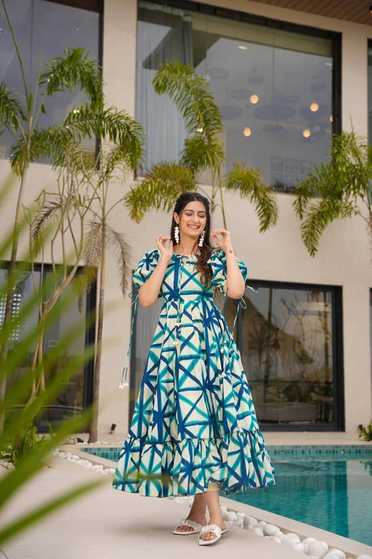 SAJDA BLUE MAXI - Vedhika Fashion