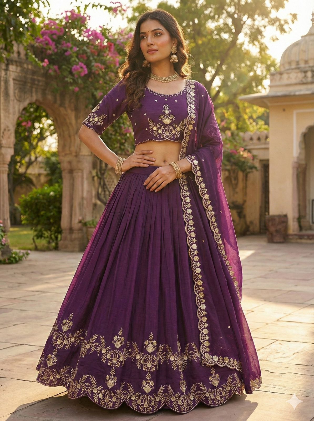 AISHWARAYA WINE LEHENGA