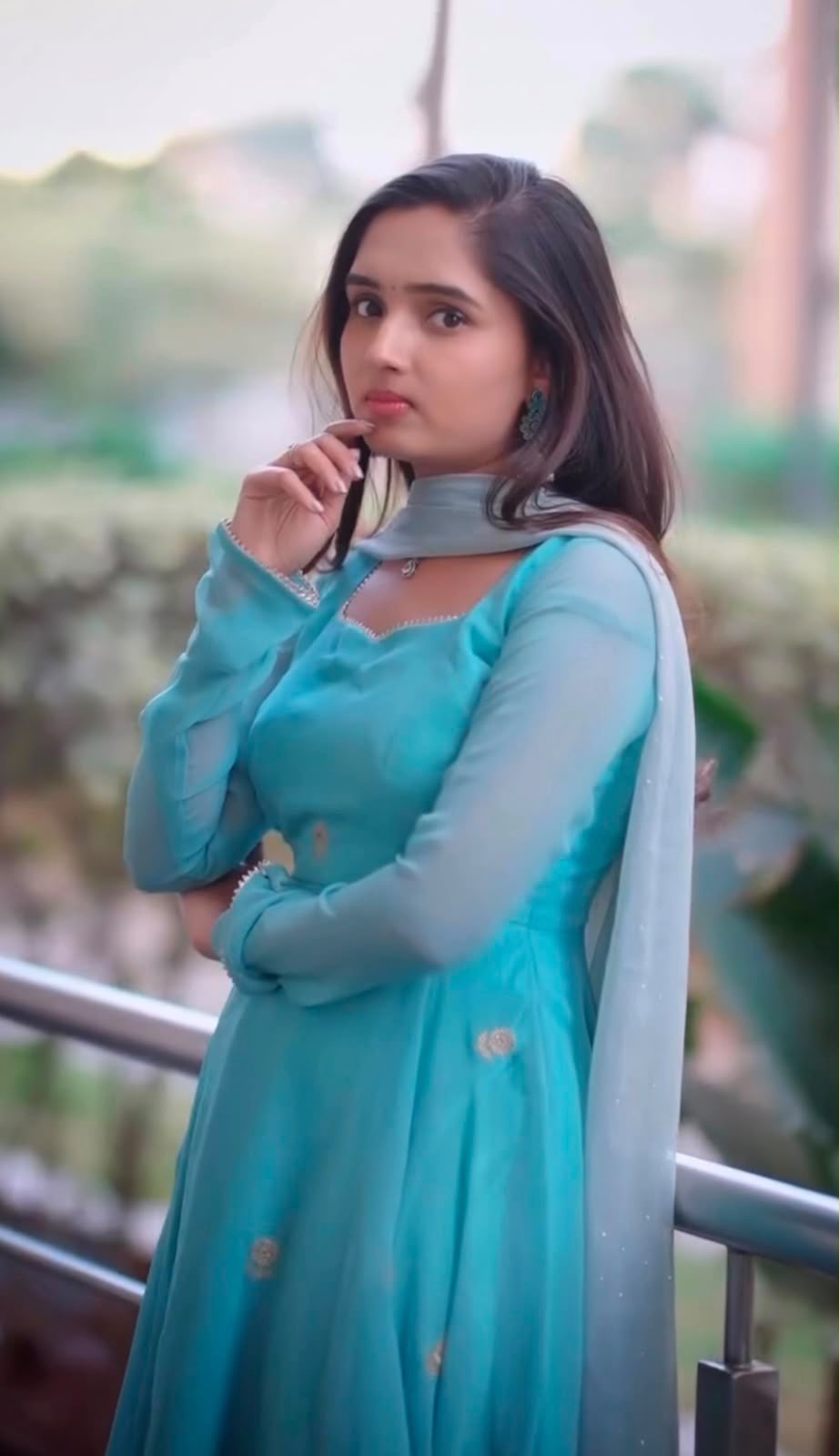 AQUA FLORA ANARKALI SUIT