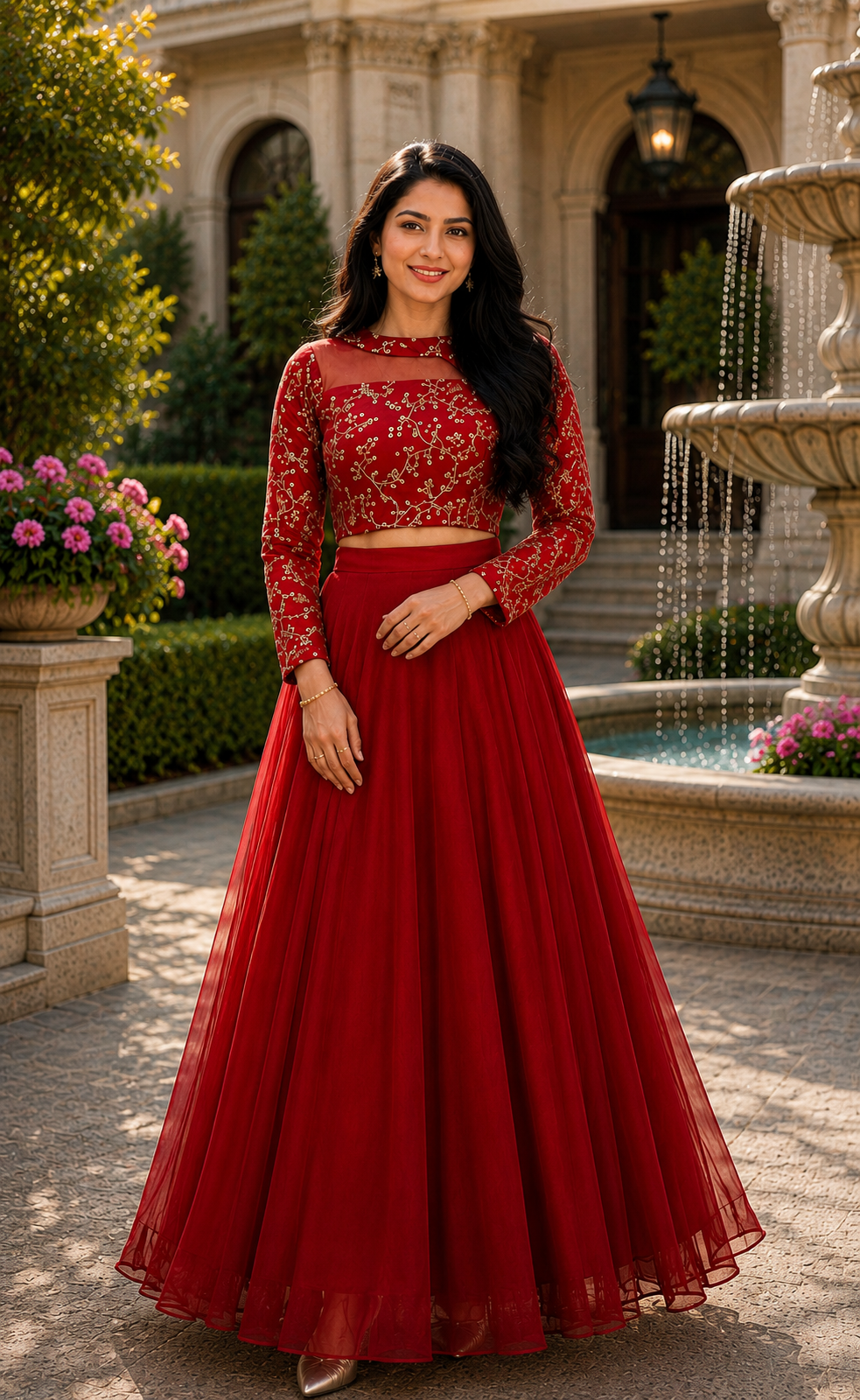 ISHIKA RED ANARKALI SUIT