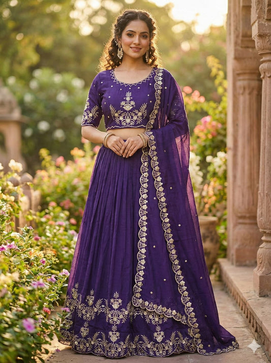 AISHWARAYA PURPLE LEHENGA