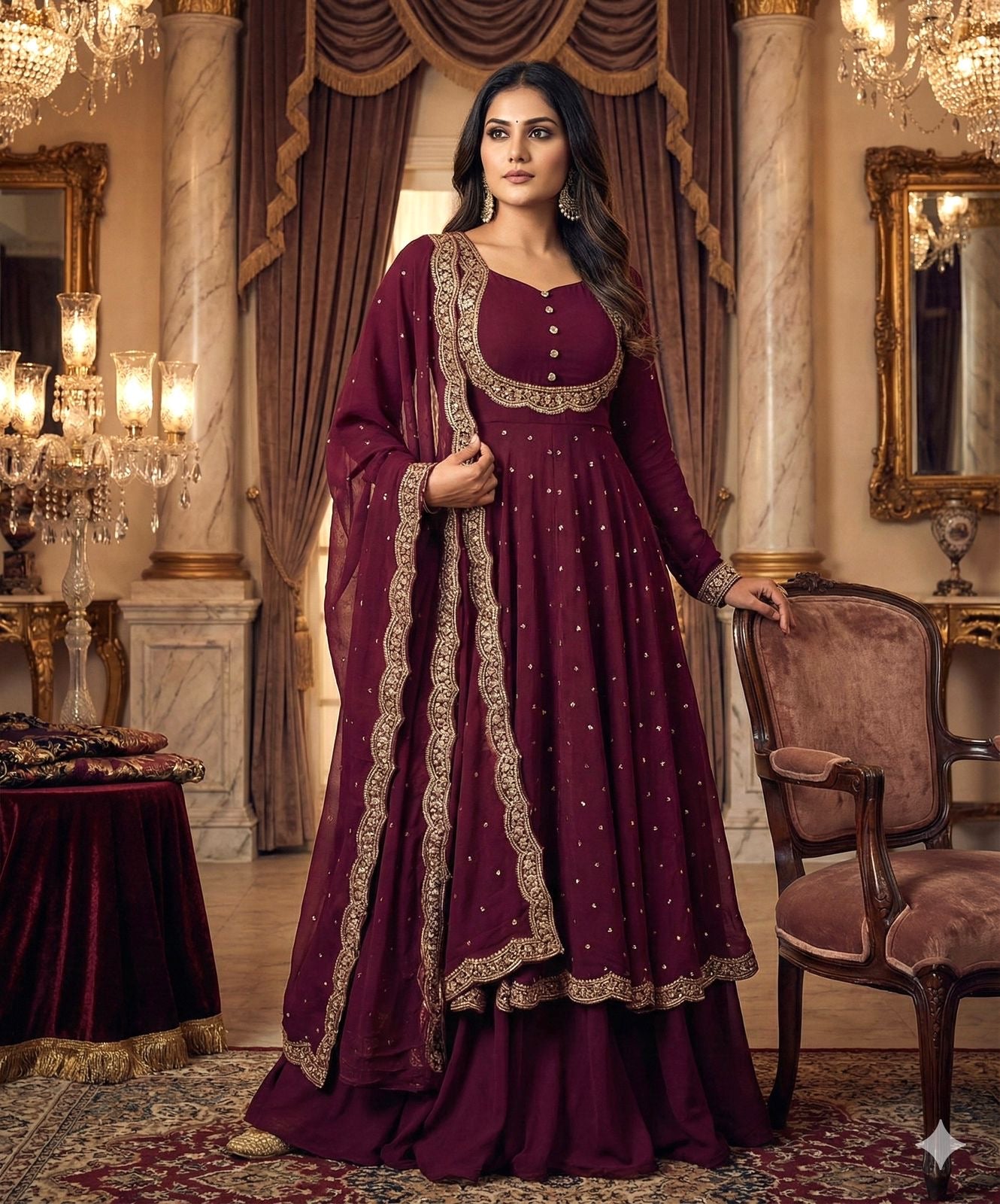 Vedhika Wine Suit