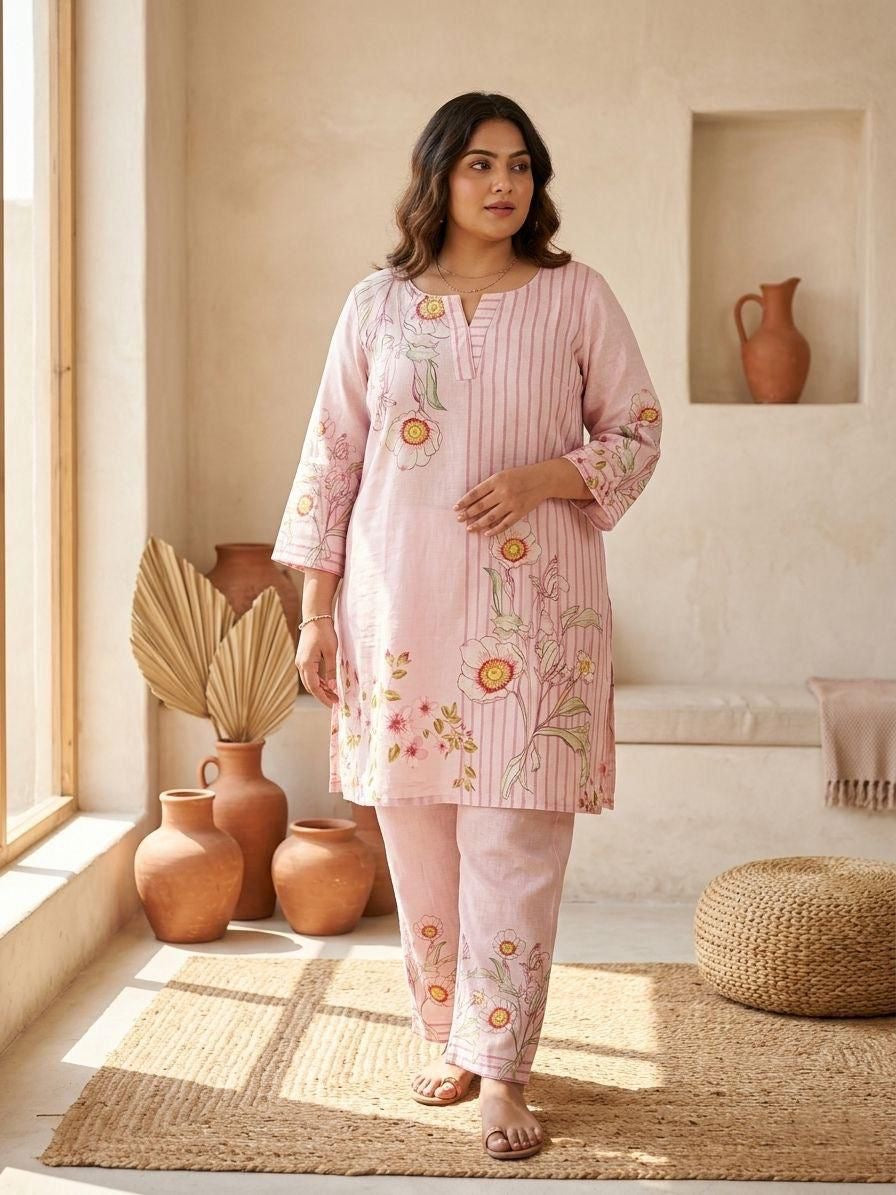 Plus Size Nirvana Pink Orange Cord Set