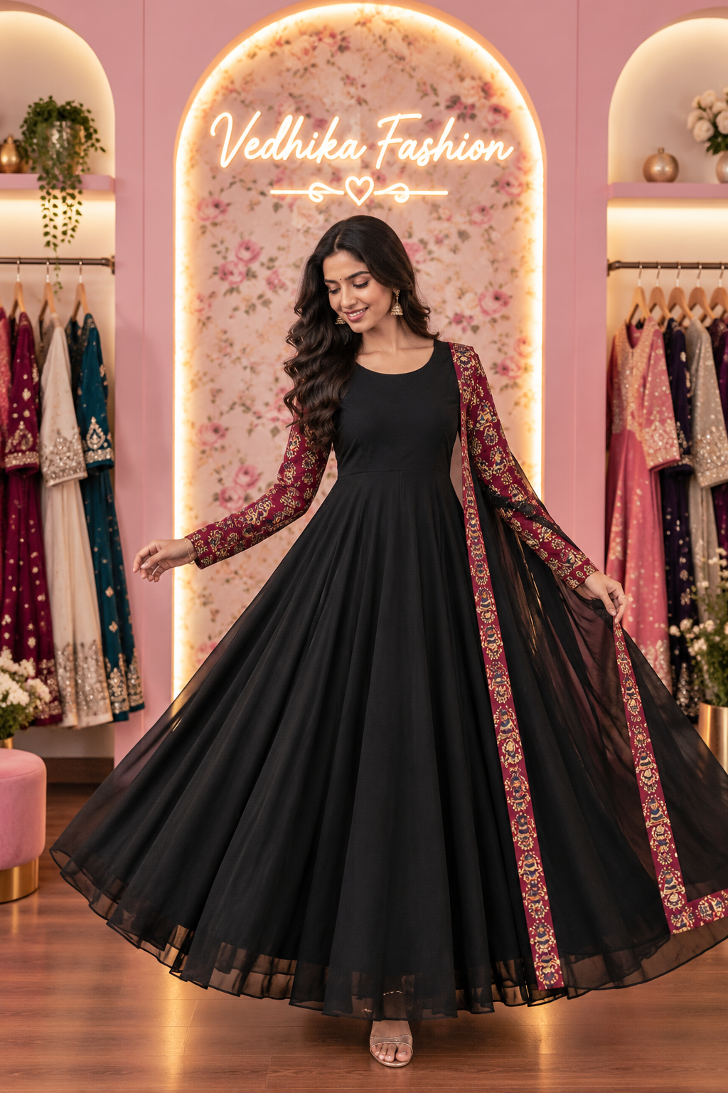 REVATI BLACK MAHAROON ANARKALI SUIT