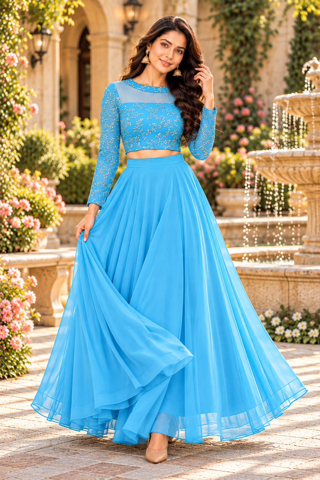 ISHIKA SKYBLUE ANARKALI SUIT